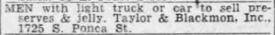 Taylor & Blackmon, Inc Ad